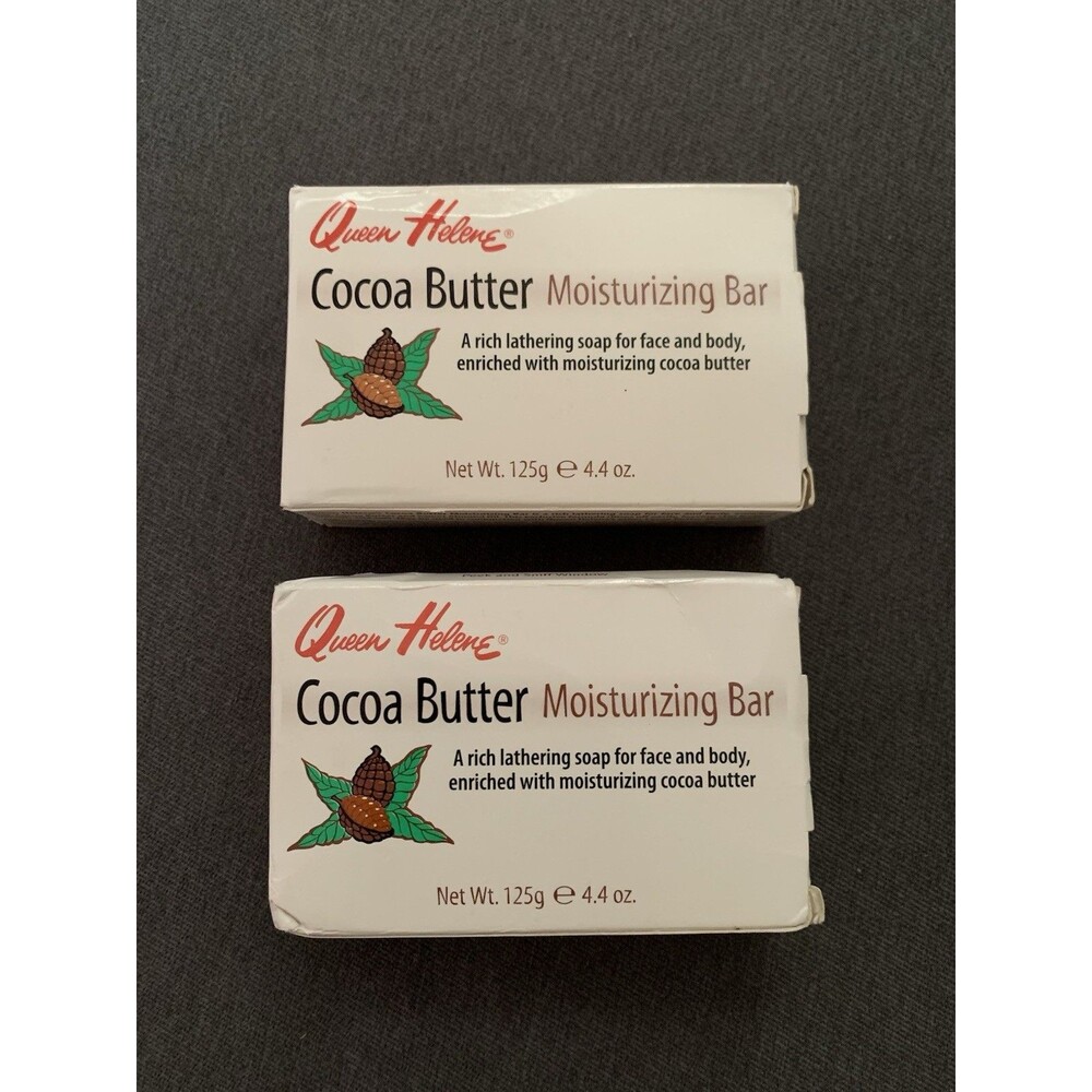2 Queen Helene Cocoa Butter Moisturizing Bar Soap 4.4 oz. NEW SEALED NOS